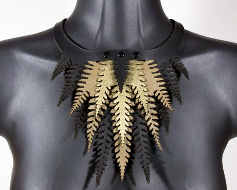 Gold Ombre Fern Necklace