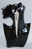 Long Leather Ferns - White on White