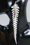 Long Leather Ferns - White on White