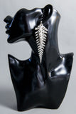 Leather Ferns - White on Silver