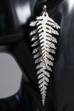 Leather Ferns - White on Silver